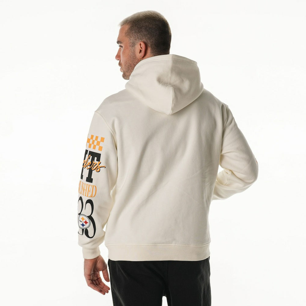 NFL Pittsburgh Steelers The Wild Collective Unisex Stacked Graphic Sleeve Fleece Hoodie