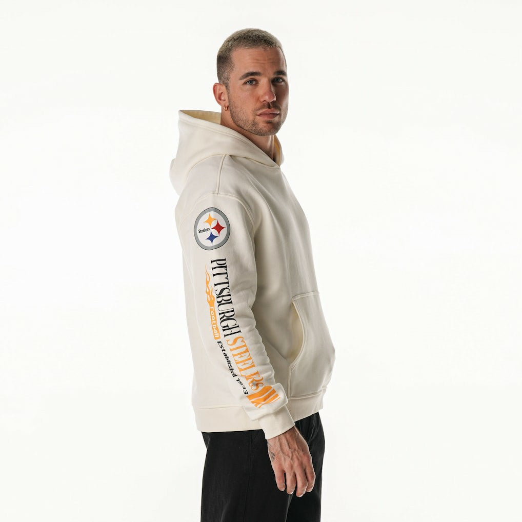 NFL Pittsburgh Steelers The Wild Collective Unisex Stacked Graphic Sleeve Fleece Hoodie