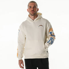 NFL Los Angeles Chargers The Wild Collective Unisex Stacked Graphic Sleeve Fleece Hoodie