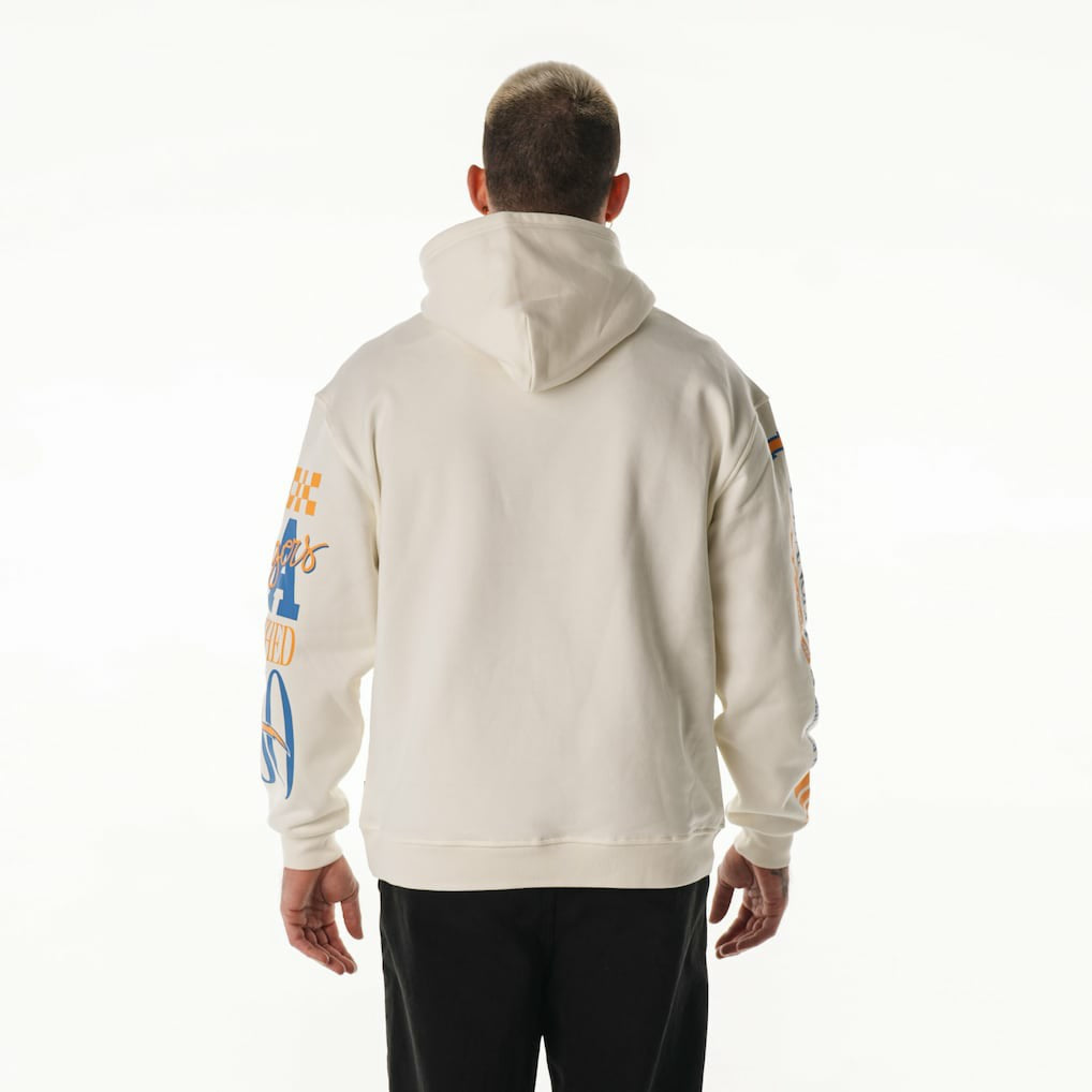 NFL Los Angeles Chargers The Wild Collective Unisex Stacked Graphic Sleeve Fleece Hoodie