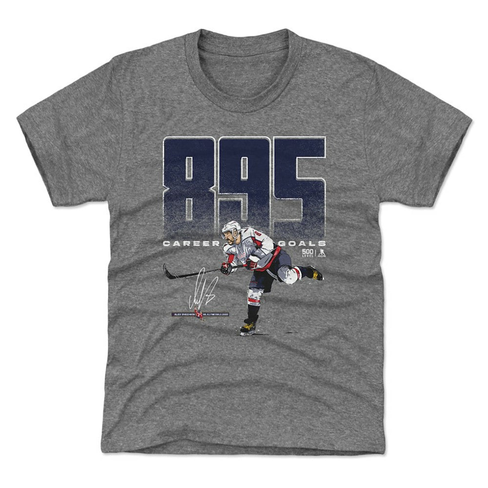 Alexander Ovechkin Washington Capitals 500 Level Youth NHL All-Time Leading Goal Scorer Bold T-Shirt