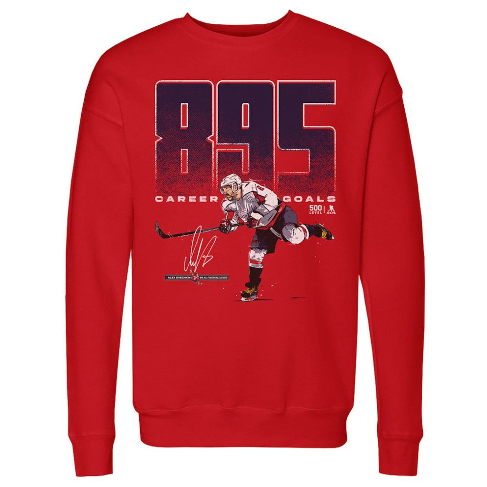 Alexander Ovechkin Washington Capitals 500 Level NHL All-Time Leading Goal Scorer Bold Pullover Sweatshirt