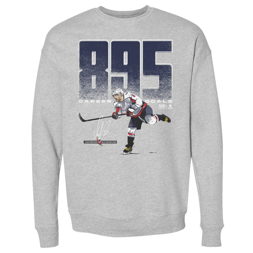 Alexander Ovechkin Washington Capitals 500 Level NHL All-Time Leading Goal Scorer Bold Pullover Sweatshirt