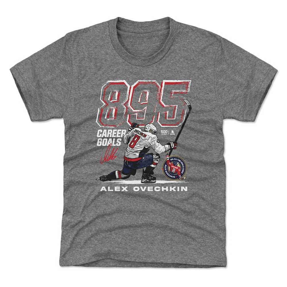 Alexander Ovechkin Washington Capitals 500 Level Youth NHL All-Time Leading Goal Scorer Grunge T-Shirt