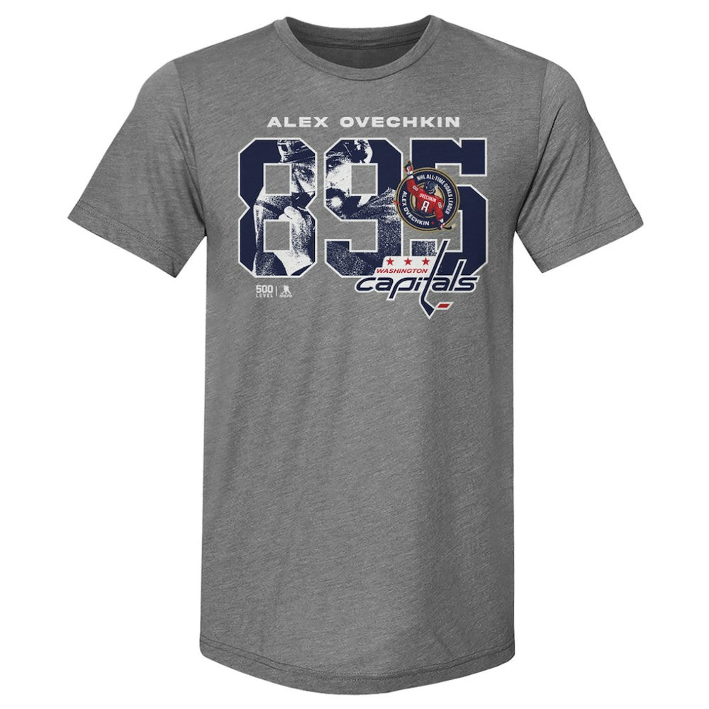 Alexander Ovechkin Washington Capitals 500 Level NHL All-Time Leading Goal Scorer Tri-Blend Overlay T-Shirt