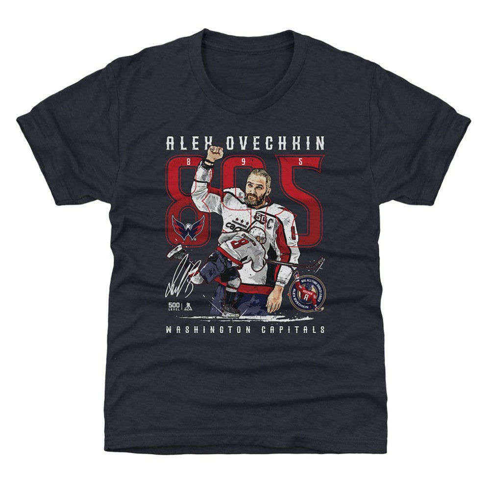 Alexander Ovechkin Washington Capitals 500 Level Youth NHL All-Time Leading Goal Scorer The Shot T-Shirt
