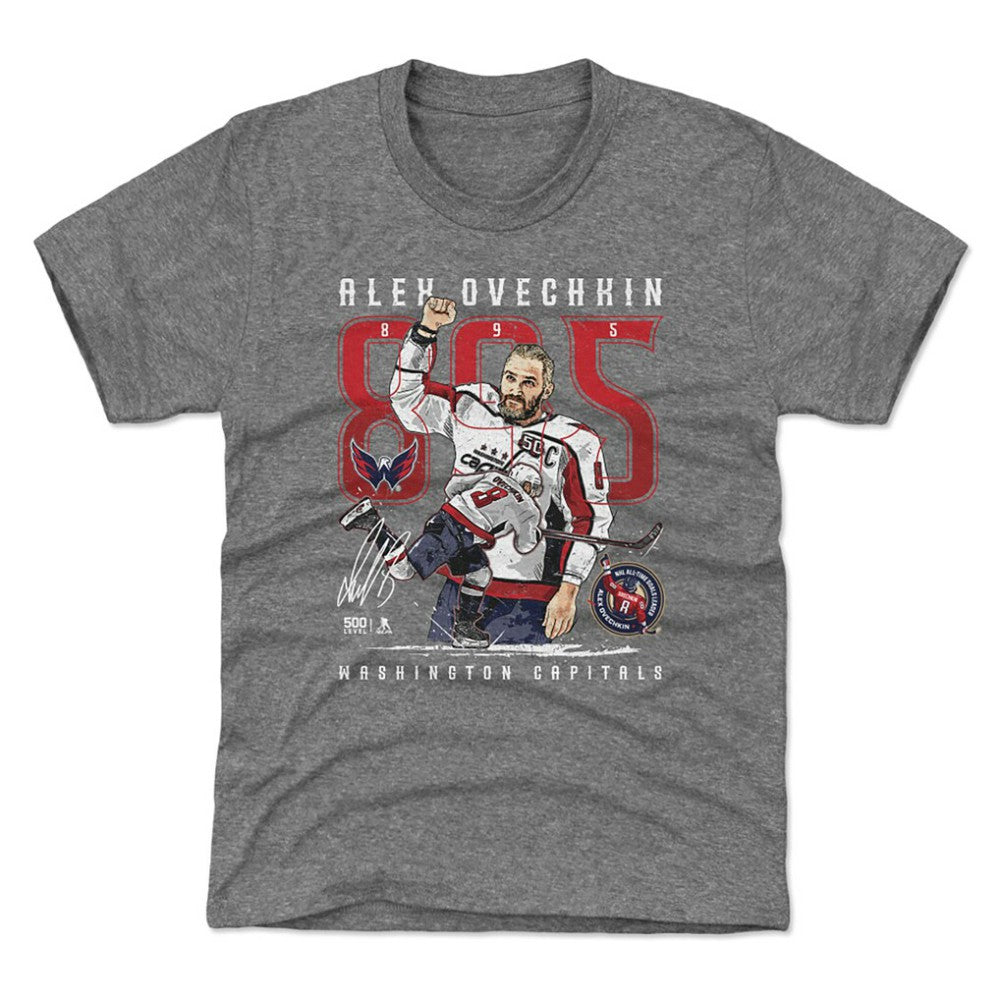 Alexander Ovechkin Washington Capitals 500 Level Youth NHL All-Time Leading Goal Scorer The Shot T-Shirt