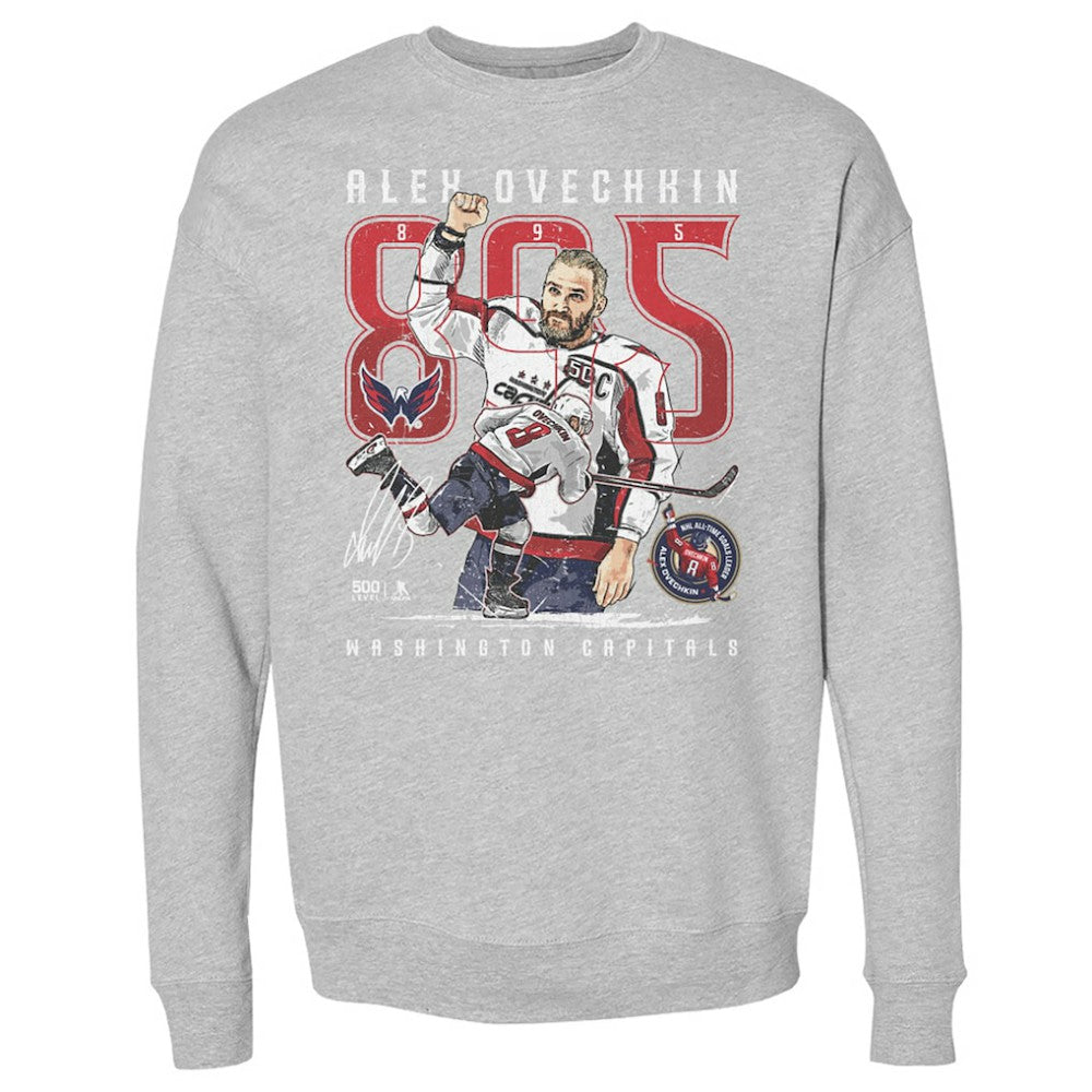 Alexander Ovechkin Washington Capitals 500 Level NHL All-Time Leading Goal Scorer The Shot Pullover Sweatshirt