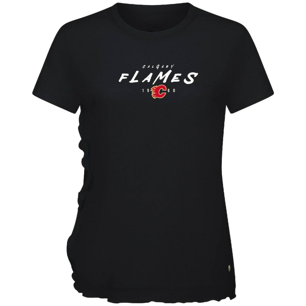 Calgary Flames Levelwear Women's Airflow Scratched T-Shirt