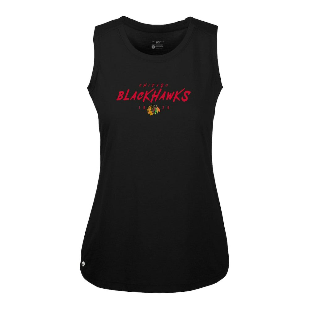 Chicago Blackhawks Levelwear Women's Macy Scratched Tank Top