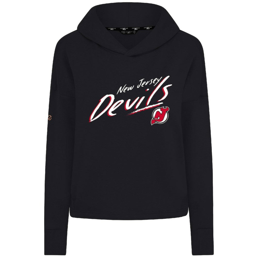 New Jersey Devils Levelwear Women's Sweet Sizzle Tri-Blend Cropped Pullover Hoodie