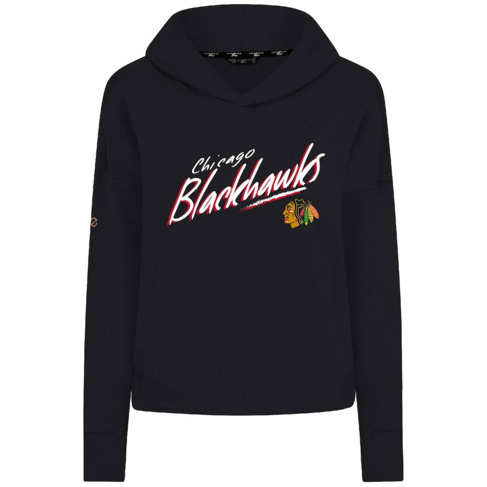 Chicago Blackhawks Levelwear Women's Sweet Sizzle Tri-Blend Cropped Pullover Hoodie