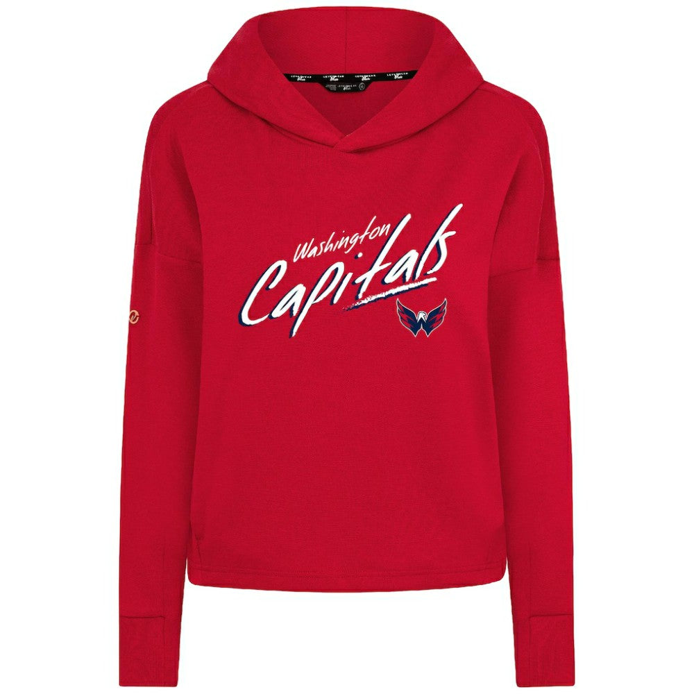 Washington Capitals Levelwear Women's Sweet Sizzle Tri-Blend Cropped Pullover Hoodie