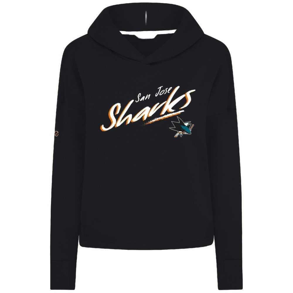 San Jose Sharks Levelwear Women's Sweet Sizzle Tri-Blend Cropped Pullover Hoodie