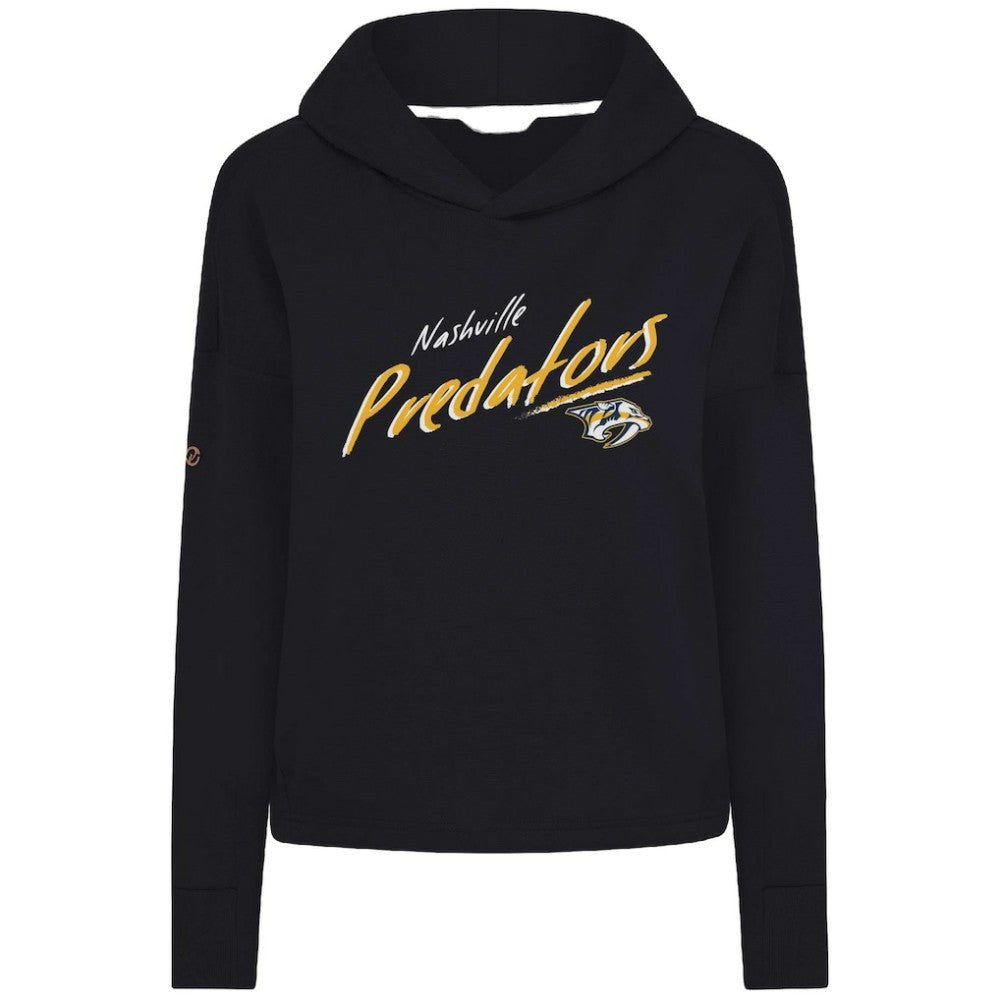 Nashville Predators Levelwear Women's Sweet Sizzle Tri-Blend Cropped Pullover Hoodie