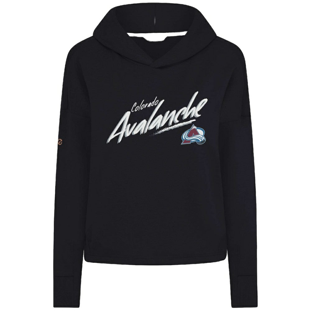 Colorado Avalanche Levelwear Women's Sweet Sizzle Tri-Blend Cropped Pullover Hoodie