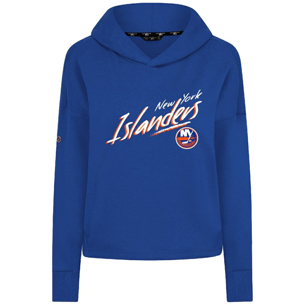 New York Islanders Levelwear Women's Sweet Sizzle Tri-Blend Cropped Pullover Hoodie