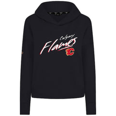 Calgary Flames Levelwear Women's Sweet Sizzle Tri-Blend Cropped Pullover Hoodie