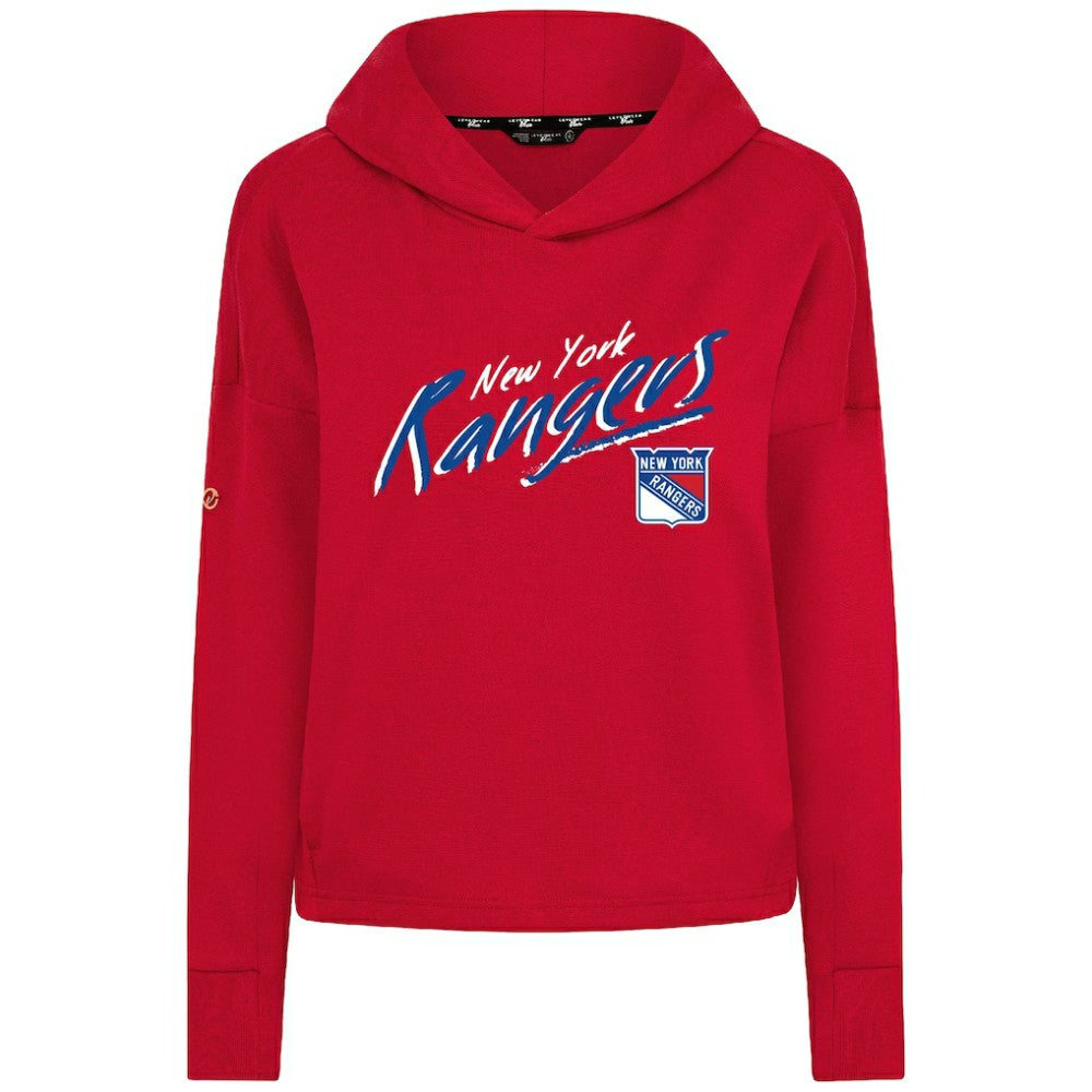 New York Rangers Levelwear Women's Sweet Sizzle Tri-Blend Cropped Pullover Hoodie