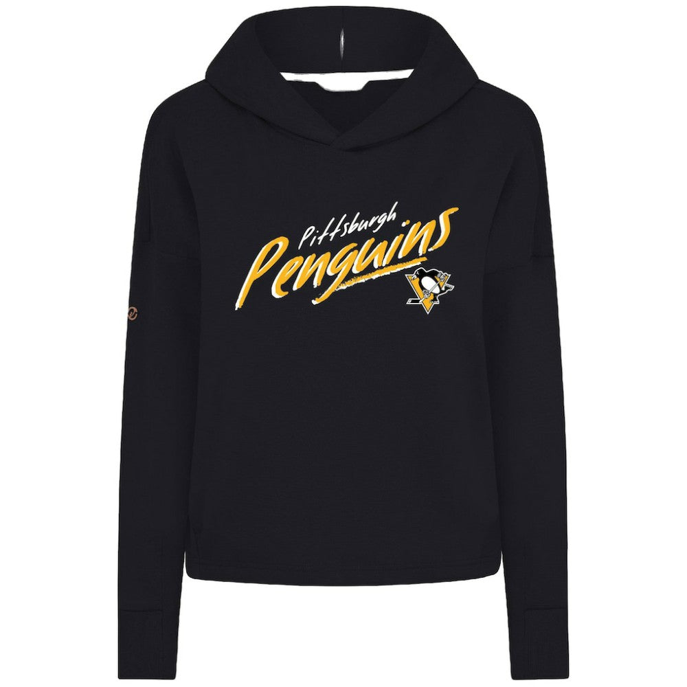 Pittsburgh Penguins Levelwear Women's Sweet Sizzle Tri-Blend Cropped Pullover Hoodie