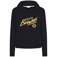 Boston Bruins Levelwear Women's Sweet Sizzle Tri-Blend Cropped Pullover Hoodie