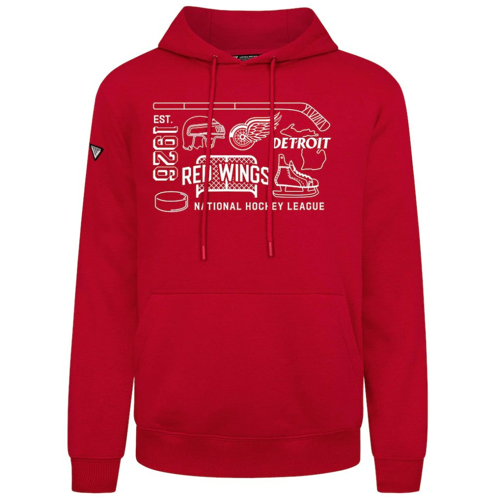 Detroit Red Wings Levelwear Podium Campaign Pullover Hoodie