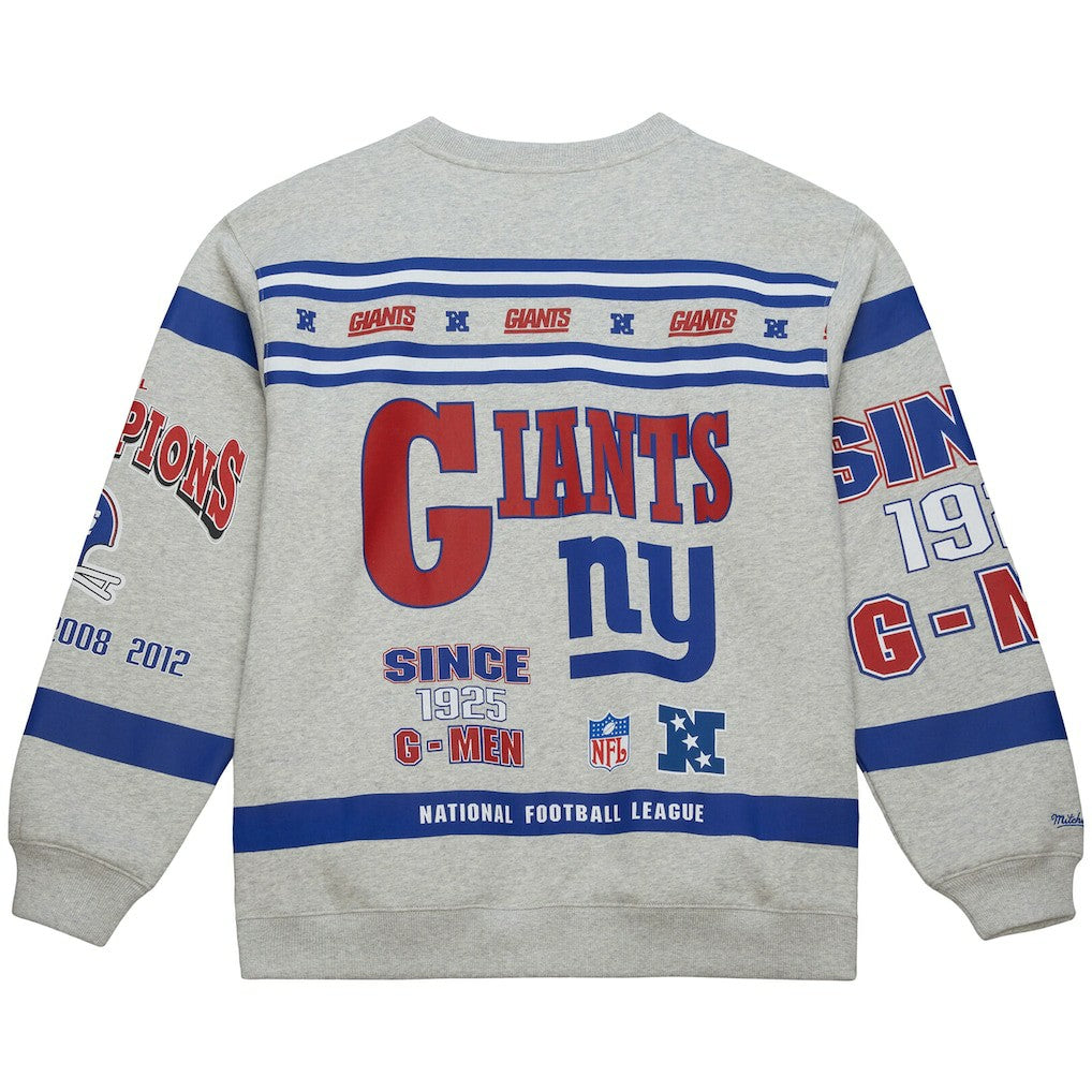NFL New York Giants All Over Print Vintage Fleece Crewneck Sweatshirt