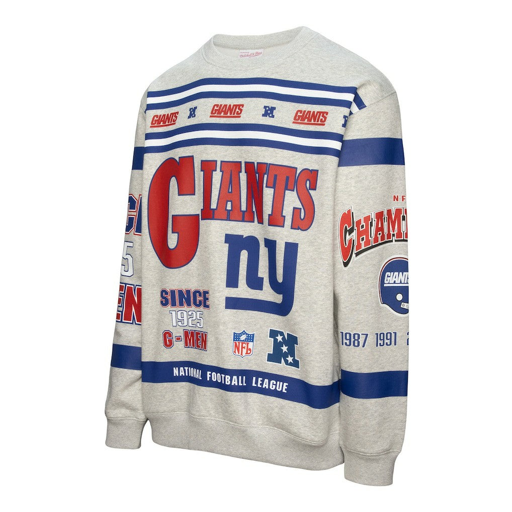 NFL New York Giants All Over Print Vintage Fleece Crewneck Sweatshirt