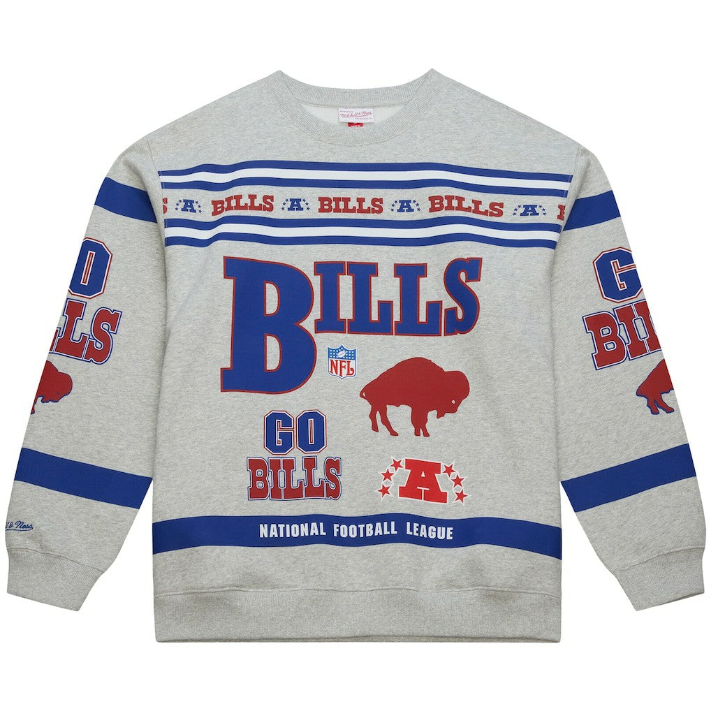 NFL Buffalo Bills All Over Print Vintage Fleece Crewneck Sweatshirt