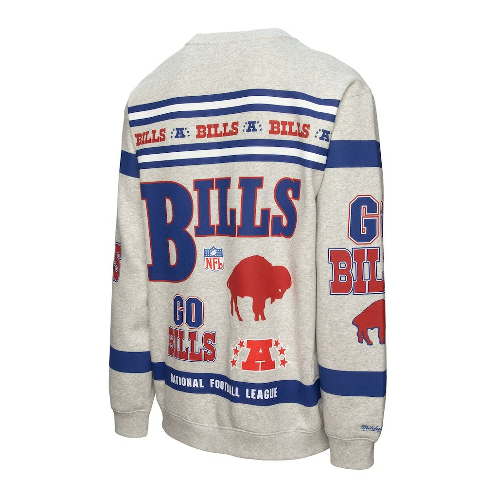 NFL Buffalo Bills All Over Print Vintage Fleece Crewneck Sweatshirt