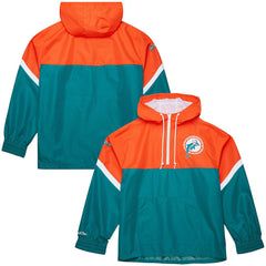 NFL Miami Dolphins Tie Breaker Vintage Logo Lightweight Anorak Half-Zip Windbreaker