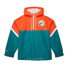 NFL Miami Dolphins Tie Breaker Vintage Logo Lightweight Anorak Half-Zip Windbreaker