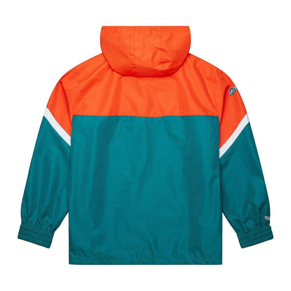 NFL Miami Dolphins Tie Breaker Vintage Logo Lightweight Anorak Half-Zip Windbreaker