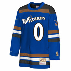 Gilbert Arenas Washington Wizards Youth Maxxed Out 2.0 Fashion Hockey Jersey - Blue | Mitchell & Ness on sale