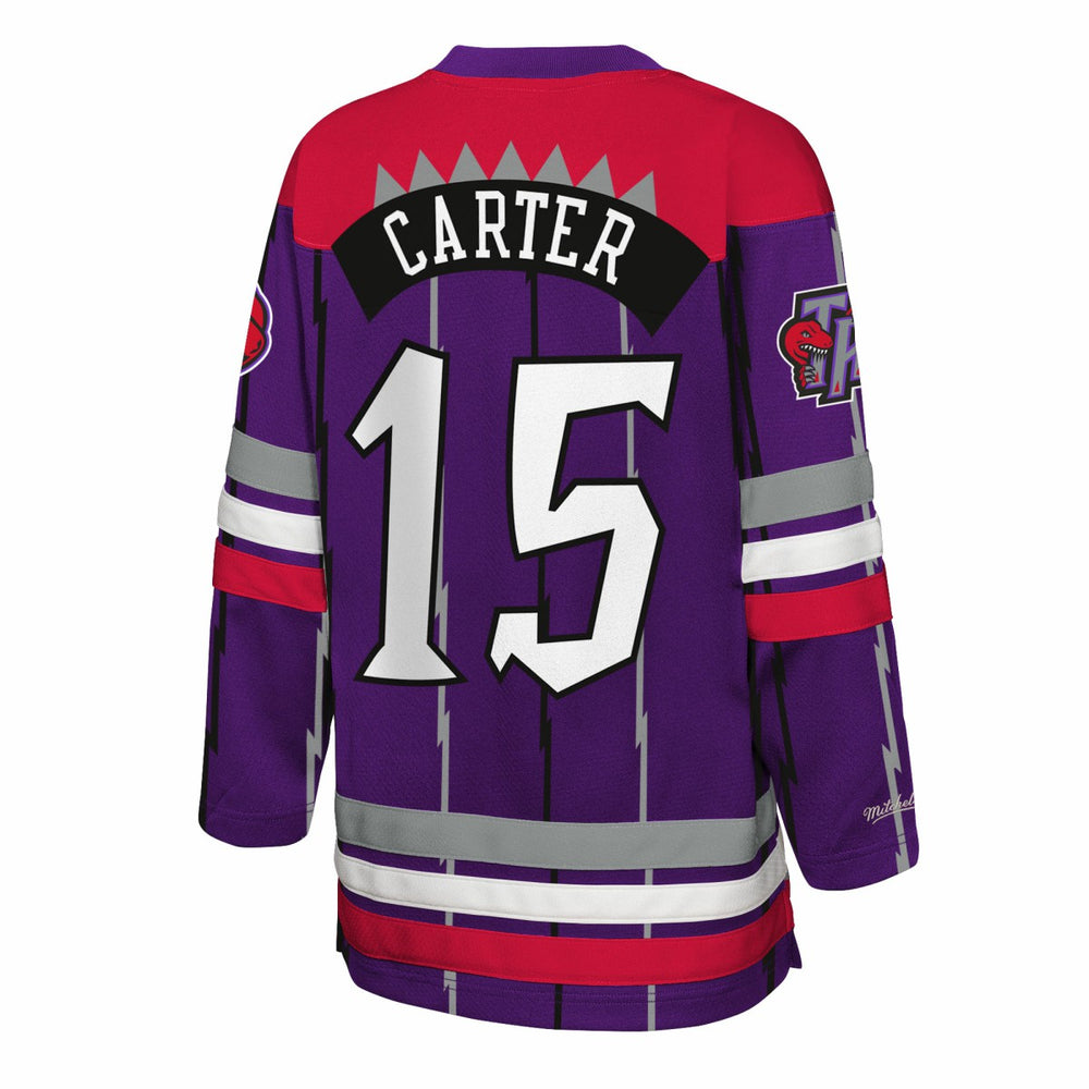 Vince Carter Toronto Raptors Youth Maxxed Out 2.0 Fashion Hockey Jersey - Purple | Mitchell & Ness online