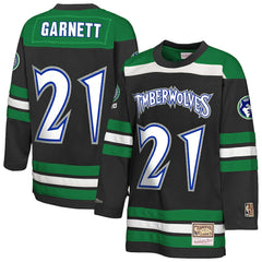 Kevin Garnett Minnesota Timberwolves Youth Maxxed Out 2.0 Fashion Hockey Jersey - Black | Mitchell & Ness sale