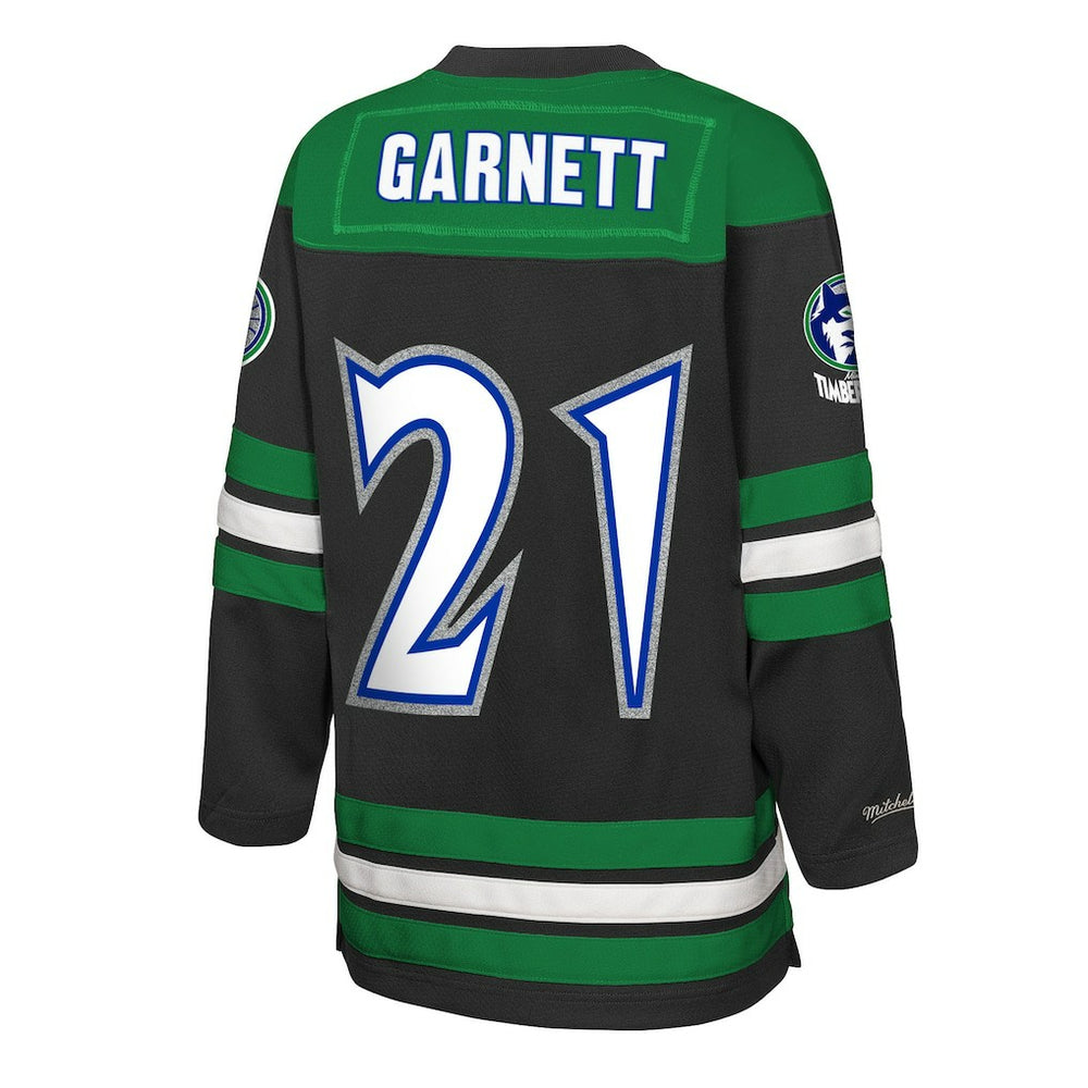 Kevin Garnett Minnesota Timberwolves Youth Maxxed Out 2.0 Fashion Hockey Jersey - Black | Mitchell & Ness sale