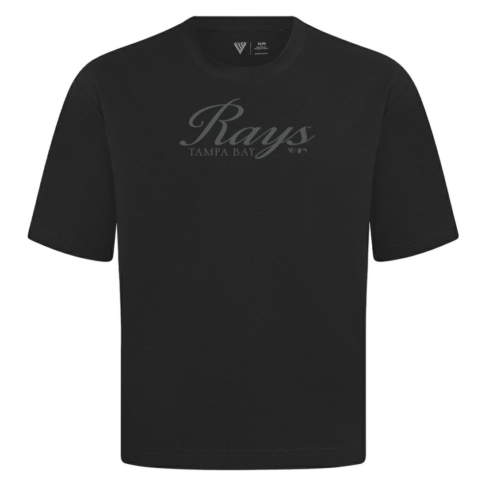 Tampa Bay Rays Levelwear Ethereal Oversized Luxe Signature Knit T-Shirt - Black