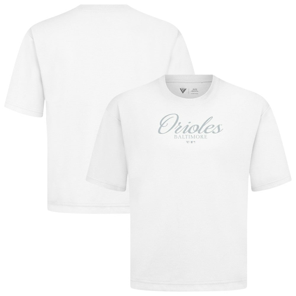 Baltimore Orioles Levelwear Ethereal Oversized Luxe Signature Knit T-Shirt - White
