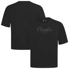 Baltimore Orioles Levelwear Ethereal Oversized Luxe Signature Knit T-Shirt - Black