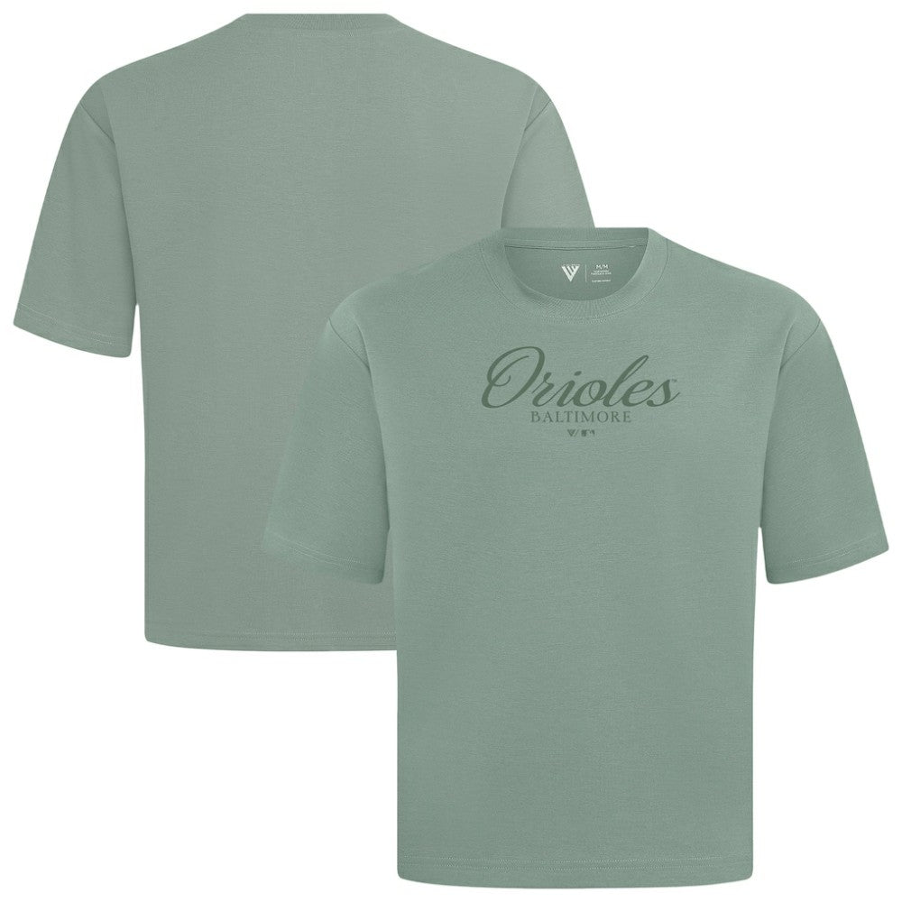 Baltimore Orioles Levelwear Ethereal Oversized Luxe Signature Knit T-Shirt - Green