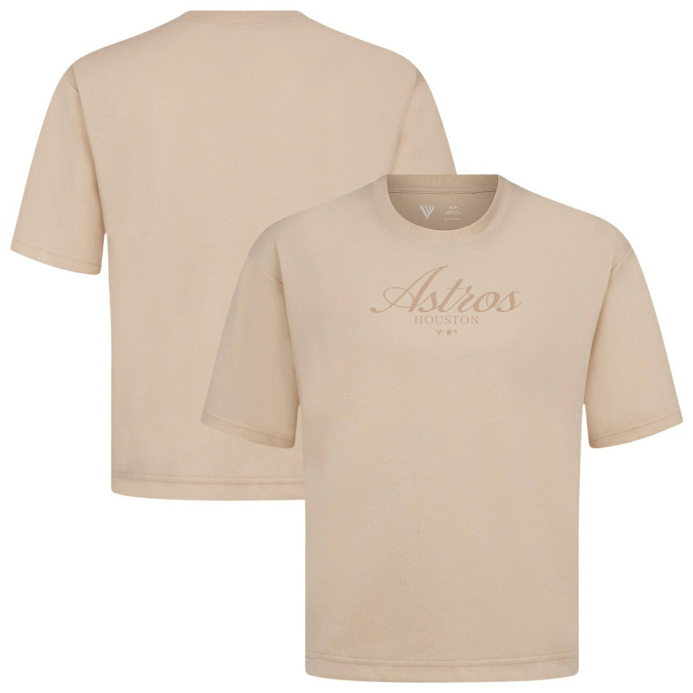 Houston Astros Levelwear Ethereal Oversized Luxe Signature Knit T-Shirt - Khaki