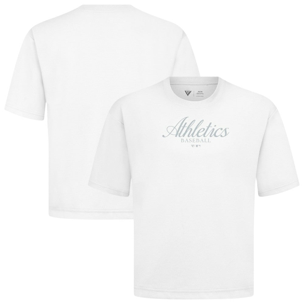 Athletics Levelwear Ethereal Oversized Luxe Signature Knit T-Shirt - White