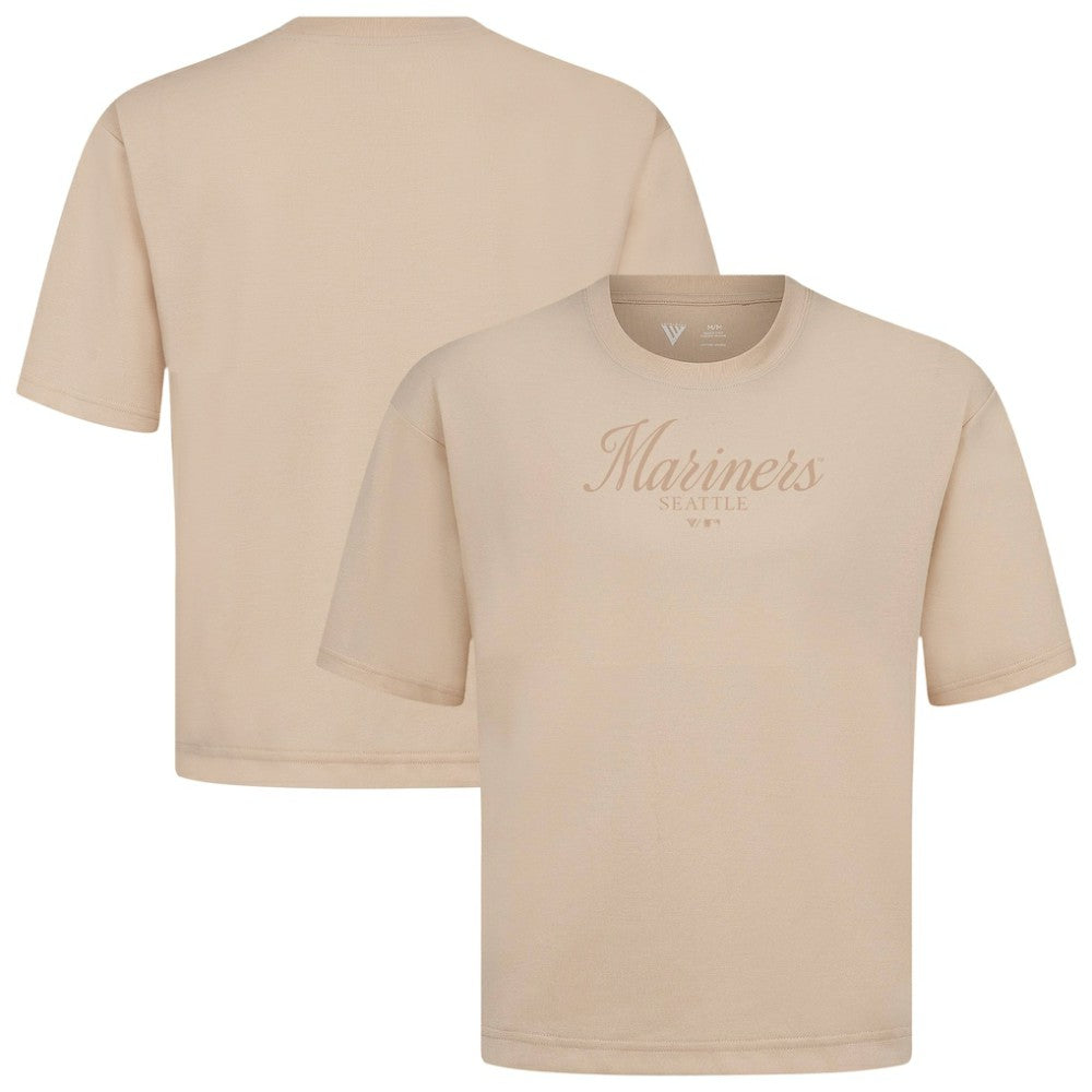 Seattle Mariners Levelwear Ethereal Oversized Luxe Signature Knit T-Shirt - Khaki
