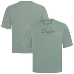 Miami Marlins Levelwear Ethereal Oversized Luxe Signature Knit T-Shirt - Green