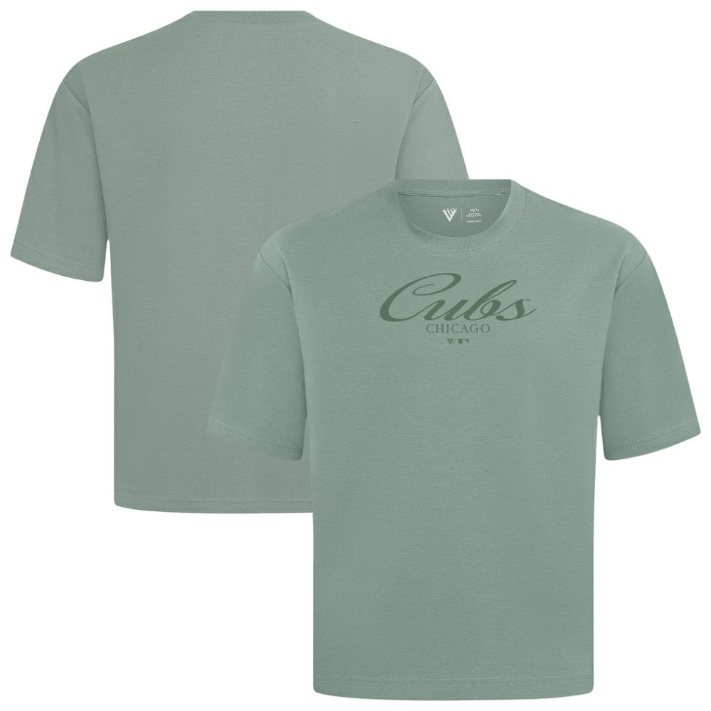 Chicago Cubs Levelwear Ethereal Oversized Luxe Signature Knit T-Shirt - Green