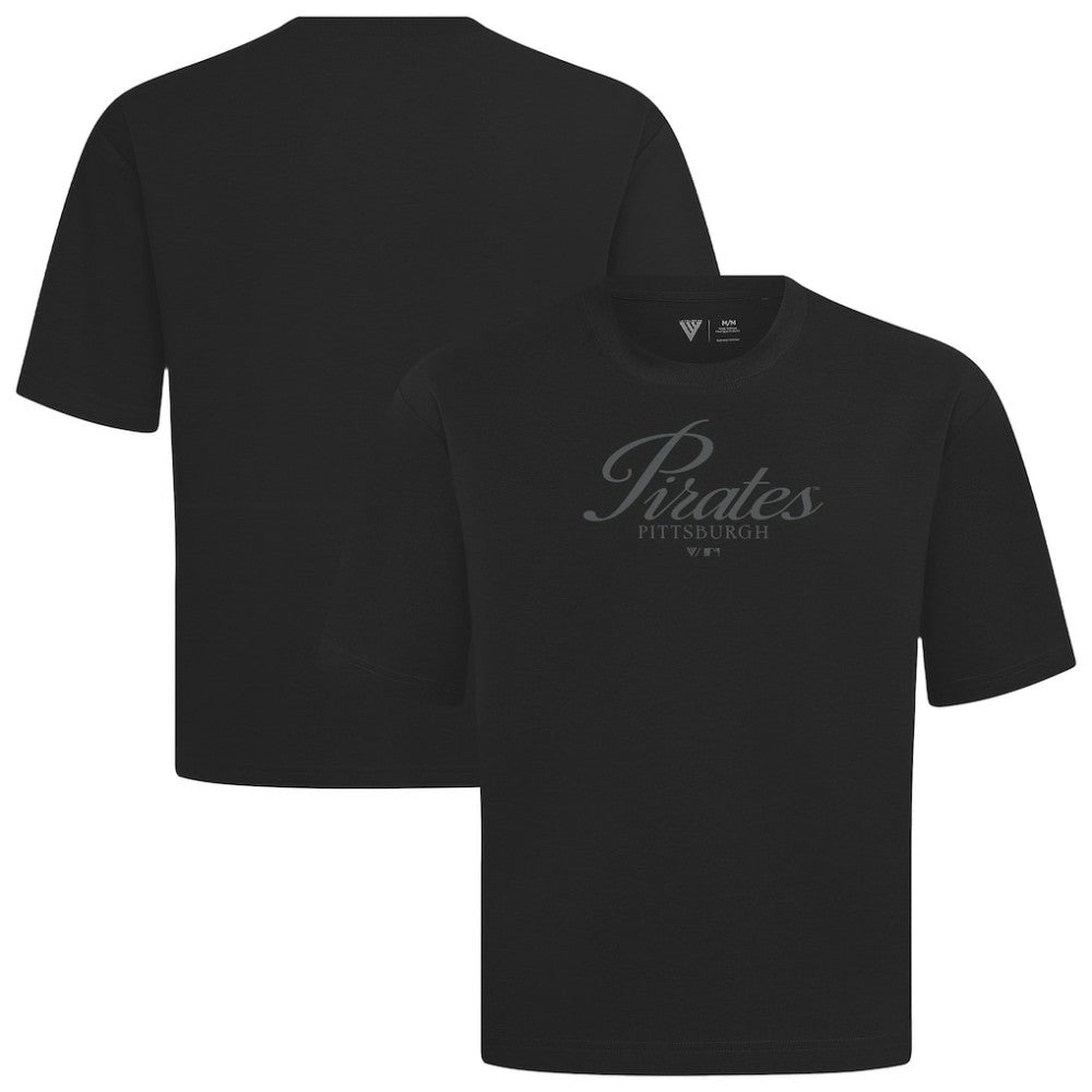 Pittsburgh Pirates Levelwear Ethereal Oversized Luxe Signature Knit T-Shirt - Black