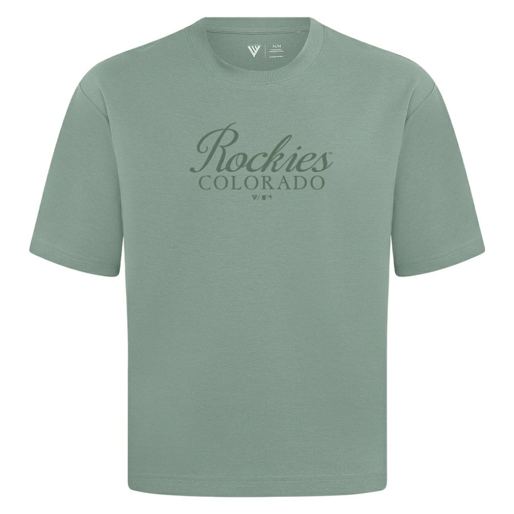 Colorado Rockies Levelwear Ethereal Oversized Luxe Signature Knit T-Shirt - Green