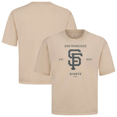San Francisco Giants Levelwear Crossway Oversized Luxe Signature Knit T-Shirt - Khaki