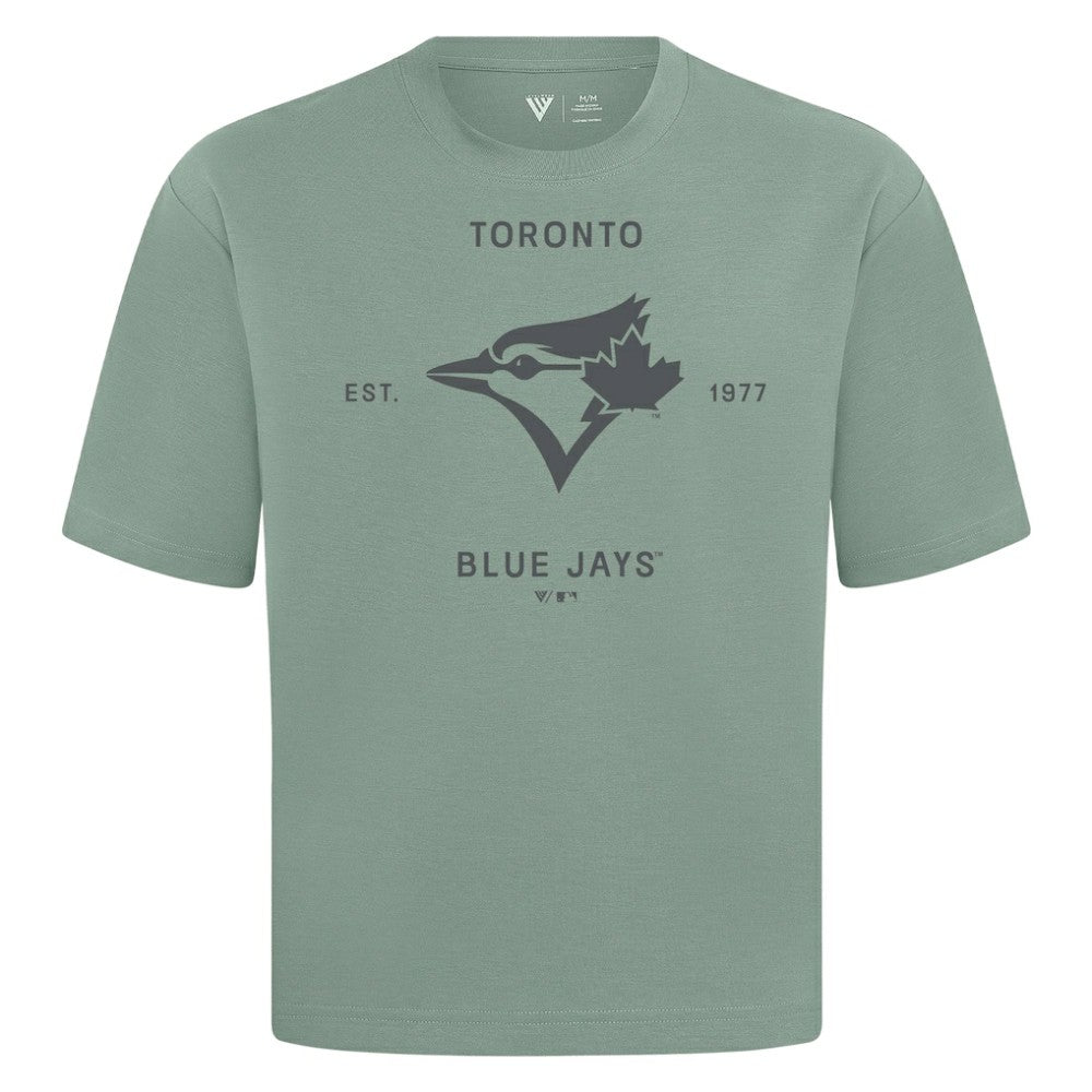 Toronto Blue Jays Levelwear Crossway Oversized Luxe Signature Knit T-Shirt - Green